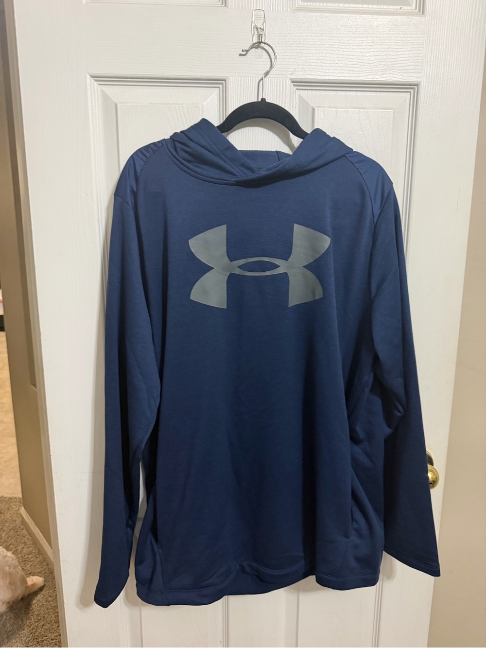 Under Armour Navy Blue Hooded Athletic Long Sleeve Pullover XXL